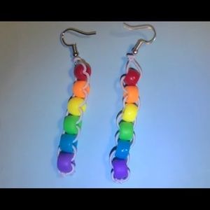 gay pride earrings made by a queer teenager! 🏳️‍🌈